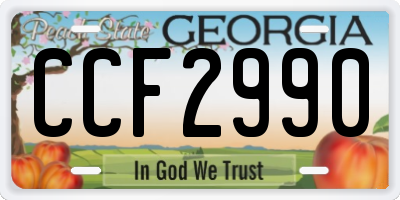 GA license plate CCF2990