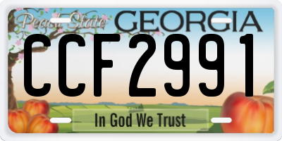 GA license plate CCF2991