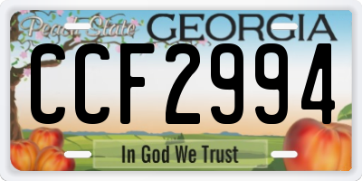 GA license plate CCF2994