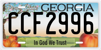 GA license plate CCF2996