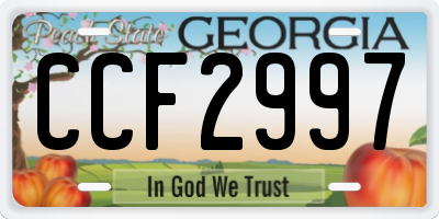 GA license plate CCF2997