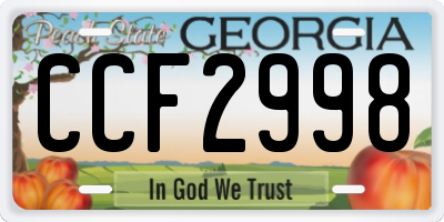 GA license plate CCF2998