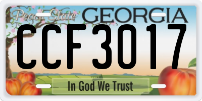 GA license plate CCF3017