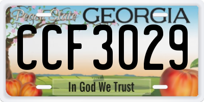 GA license plate CCF3029