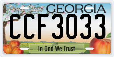 GA license plate CCF3033
