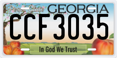 GA license plate CCF3035