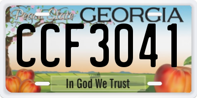 GA license plate CCF3041