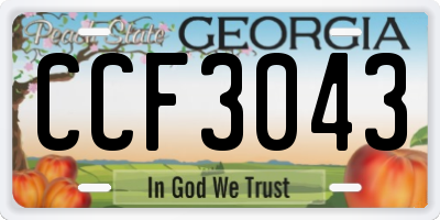 GA license plate CCF3043