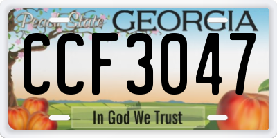 GA license plate CCF3047