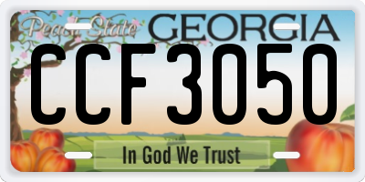 GA license plate CCF3050