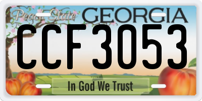 GA license plate CCF3053