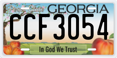 GA license plate CCF3054