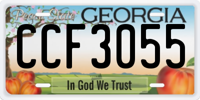 GA license plate CCF3055