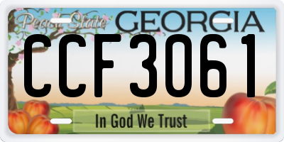 GA license plate CCF3061