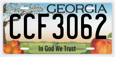 GA license plate CCF3062