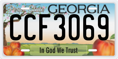 GA license plate CCF3069