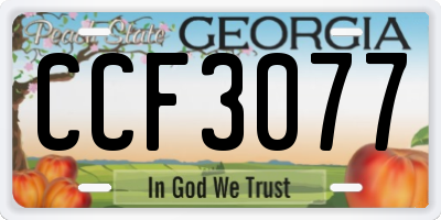 GA license plate CCF3077