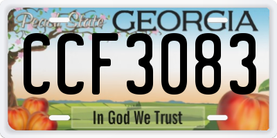 GA license plate CCF3083
