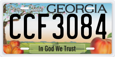 GA license plate CCF3084