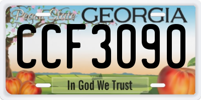 GA license plate CCF3090