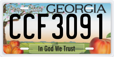 GA license plate CCF3091