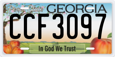 GA license plate CCF3097