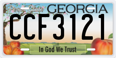 GA license plate CCF3121