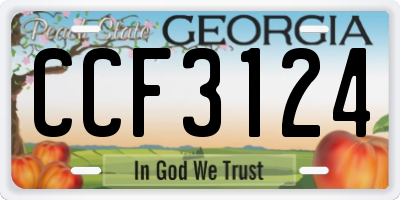 GA license plate CCF3124