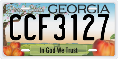 GA license plate CCF3127