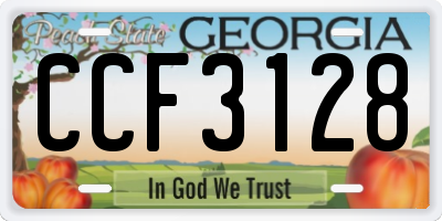 GA license plate CCF3128