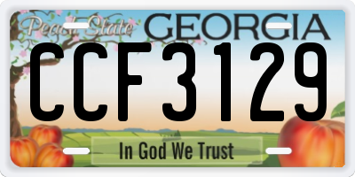 GA license plate CCF3129