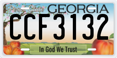 GA license plate CCF3132