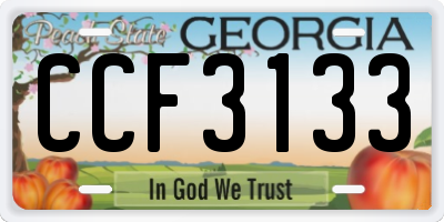 GA license plate CCF3133