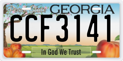 GA license plate CCF3141