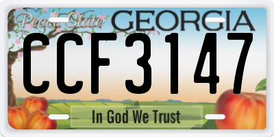 GA license plate CCF3147