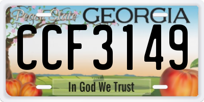 GA license plate CCF3149