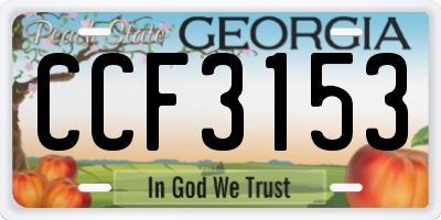 GA license plate CCF3153