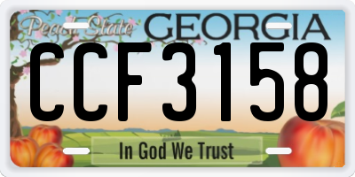 GA license plate CCF3158