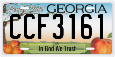 GA license plate CCF3161