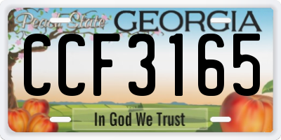 GA license plate CCF3165