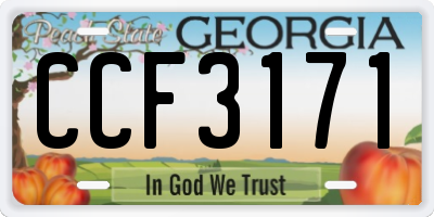 GA license plate CCF3171