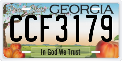 GA license plate CCF3179