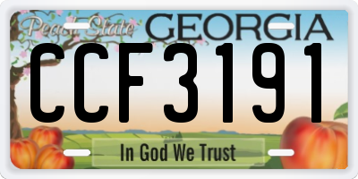 GA license plate CCF3191