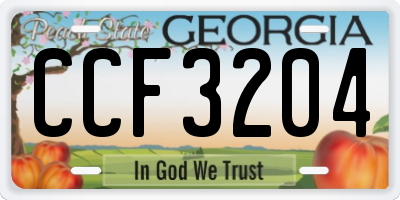 GA license plate CCF3204
