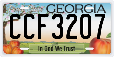 GA license plate CCF3207