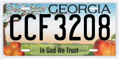 GA license plate CCF3208