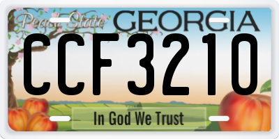 GA license plate CCF3210