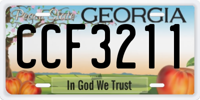 GA license plate CCF3211