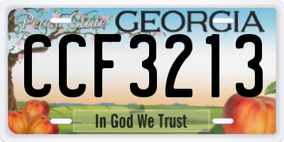 GA license plate CCF3213