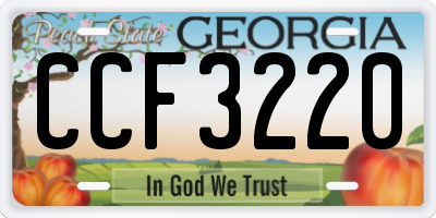 GA license plate CCF3220